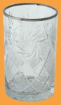 Хрустальный стакан с нарезкой с серебряной окантовкой