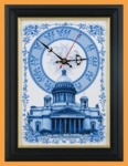 Часы с панорамным видом Исаакиевский собор Гжель (20*30 см)