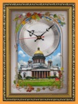 Часы с панорамным видом Исаакиевский собор синяя рамка (20*30 см)
