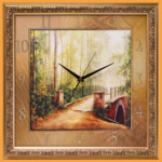 Часы Мост в лесу (40*40 см)
