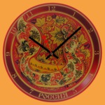 Часы Хохлома (печать на стекле, круглые, 33 см)