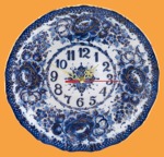 Часы Гжель Тарелка №2 позолоченные (автор Алёхин)