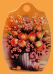 Доска разделочная круглая гигантская Тюльпаны