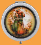 Зеркало металлическое складное Влюблённые (круглое)