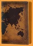 Обложка на паспорт Карта мира (кожа)