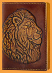 Обложка на паспорт Лев (объёмная, кожа)