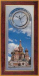 Часы с панорамным видом Храм Василия Блаженного вертикальные 1 циферблат (40*80 см)